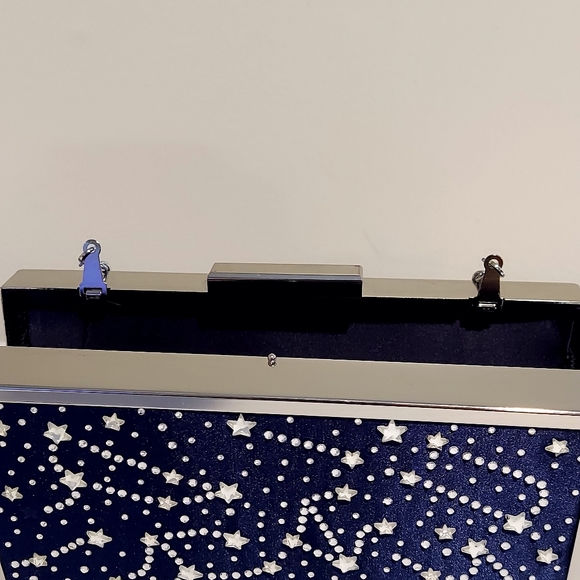 INC Nadia Celestial Clutch NavySilver Handbag SALE - Picture 8 of 12